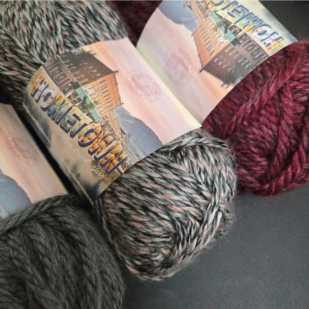 Lion Brand Yarns Hometown Yarn 3 Skeins- CHICAGO SALEM CREEK NORFOLK